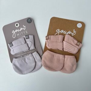NWT Goumi Kids Baby Mitts Set Calm Lilac Rose SZ 3-6 mo Bamboo Organic Pink